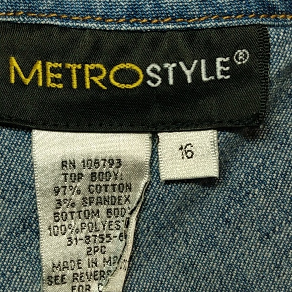 Women's denim top with sheer bottom - Picture 6 of 6